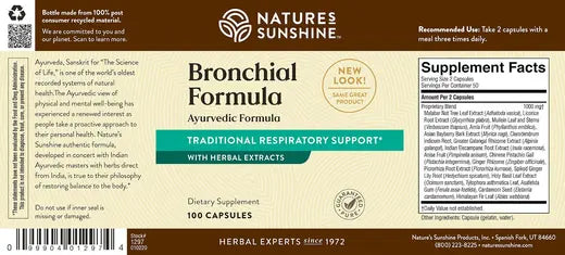 Respiratory System Supplement Bronchial Formula Herbal Capsules (100 caps)