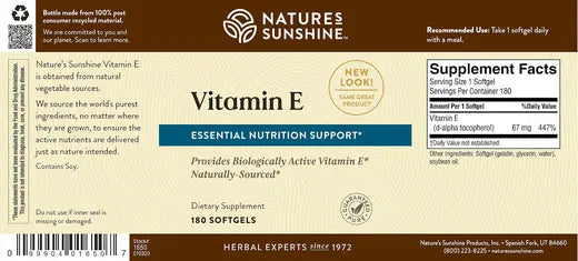 Vitamin E (180 softgel caps)