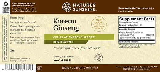 Ginseng, Korean (100 caps)