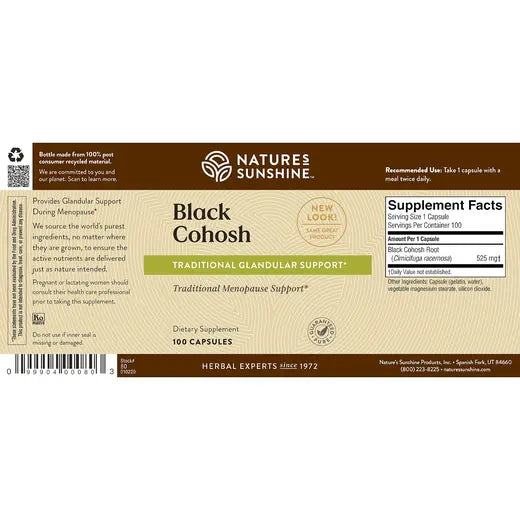 Natural Menopzuse Supplement Black Cohosh (100 caps)