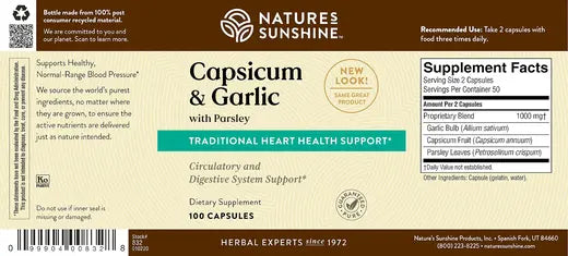 Capsicum & Garlic w/ Parsley (100 caps)