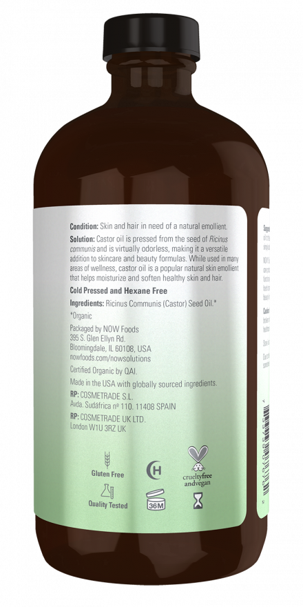 Castor Oil in Glass Bottle, Organic