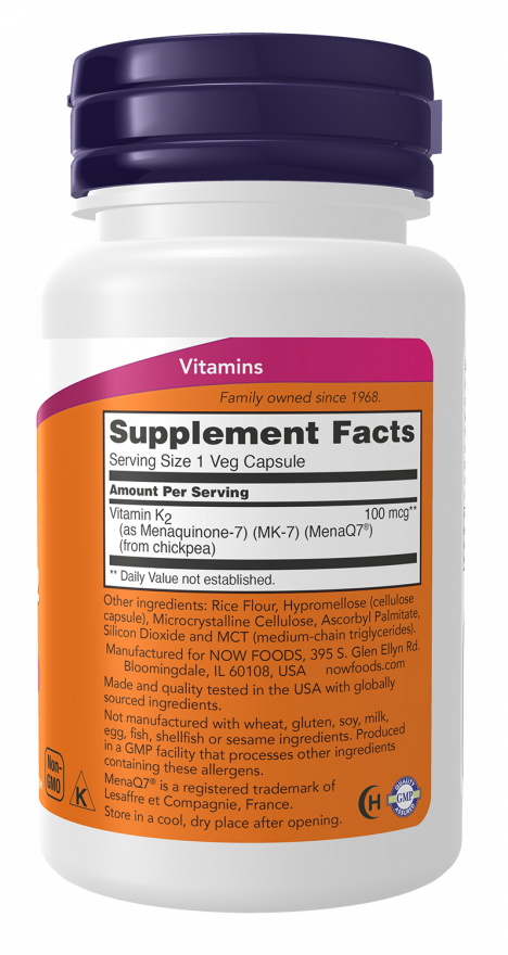 MK-7 Vitamin K-2 100 mcg Veg Capsules