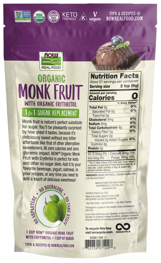 Monk Fruit with Erythritol, Organic Powder