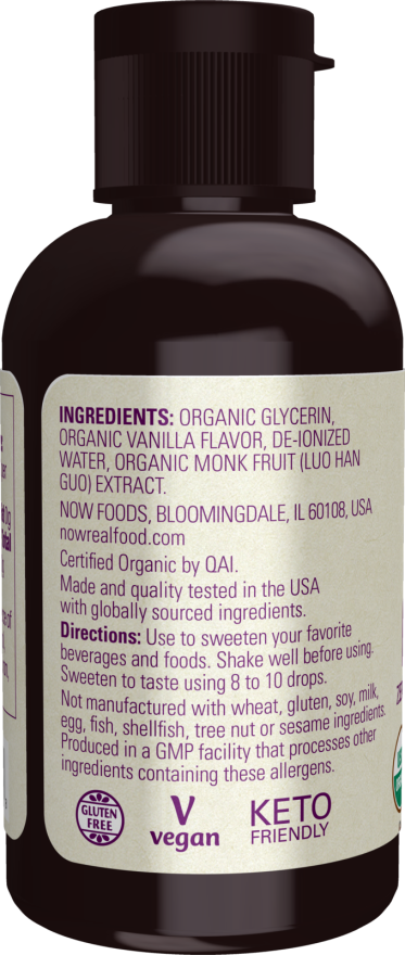 Monk Fruit Vanilla Liquid, Organic
