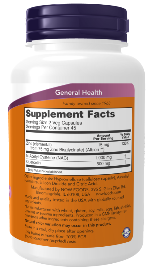 NAC Quercetin & Zinc Veg Capsules