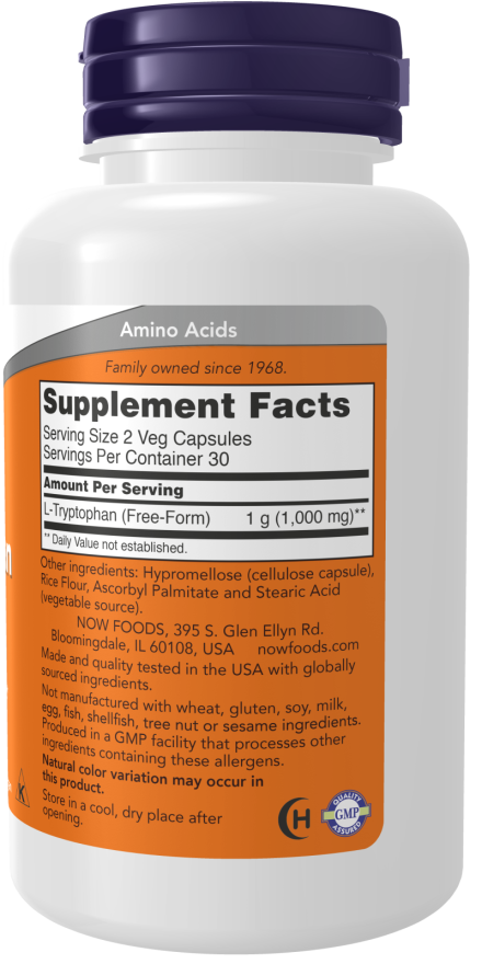 L-Tryptophan 500 mg Veg Capsules