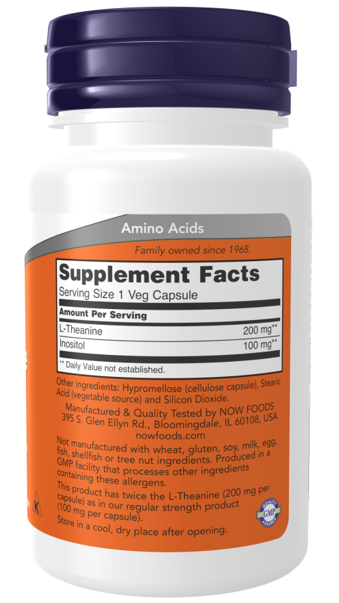 L-Theanine, Double Strength 200 mg Veg Capsules (60 Veg Capsules)