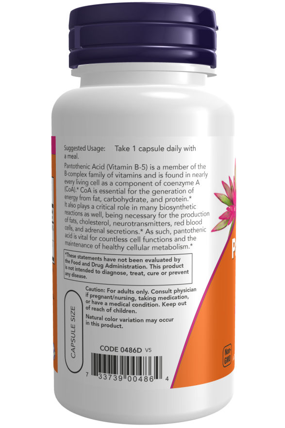 Pantothenic Acid 500 mg Veg Capsules
