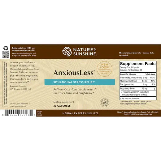 Anxiousless - Stress Relief Dietary Supplement (30 caps)