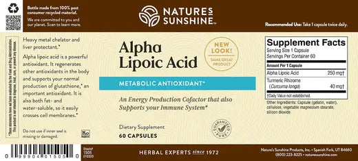 Alpha Lipoic Acid Supplements (60 caps)