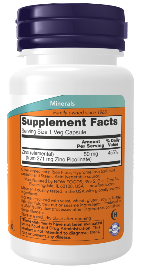Zinc Picolinate 50 mg Veg Capsules (120 Veg Capsules)