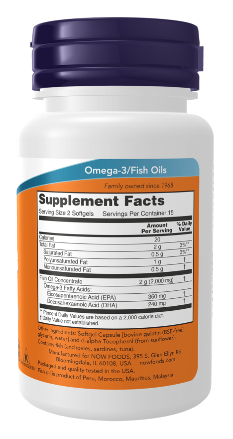 Omega-3 Fish Oil, Molecularly Distilled Softgels (30) 1649