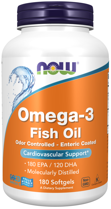 Omega-3, Molecularly Distilled & Enteric Coated Softgels (180 Softgels)