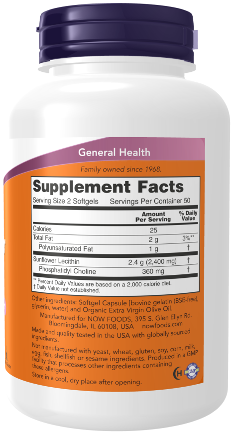 Sunflower Lecithin 1200 mg Softgels (100 Softgels)