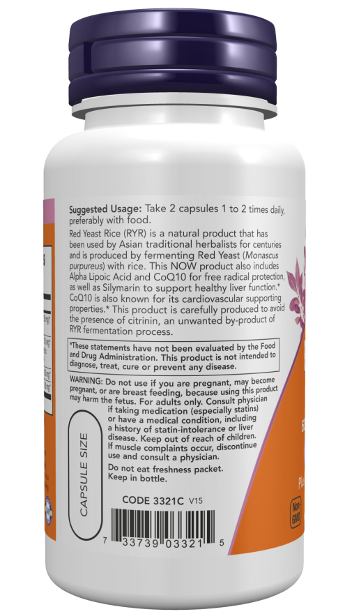 Red Yeast Rice 600 mg with CoQ10 30 mg Veg Capsules (60 Veg Capsules)