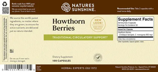 Hawthorn Berries (100 caps)