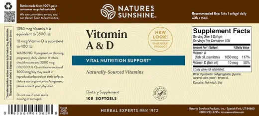 Vitamin A & D (100 softgel caps)