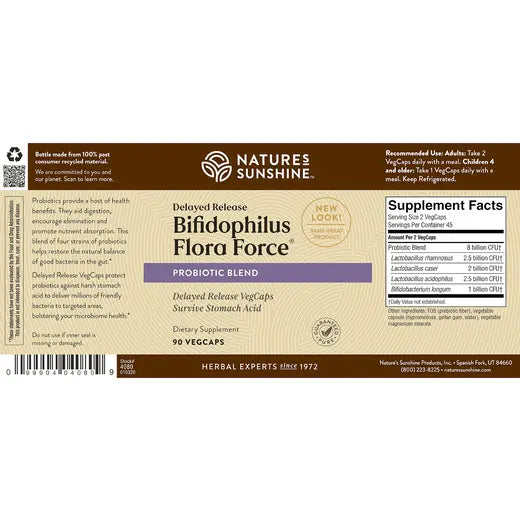 Bifidophilus Flora Force - Gut Balance Dietary Supplement (90 caps)