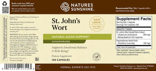 St. John's Wort Concentrated Dietary Supplement (100 Caps)