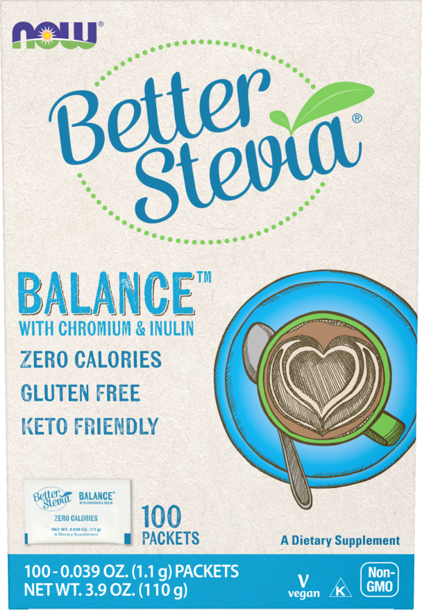BetterStevia® Balance™ with Chromium & Inulin Packets (100 Packets)