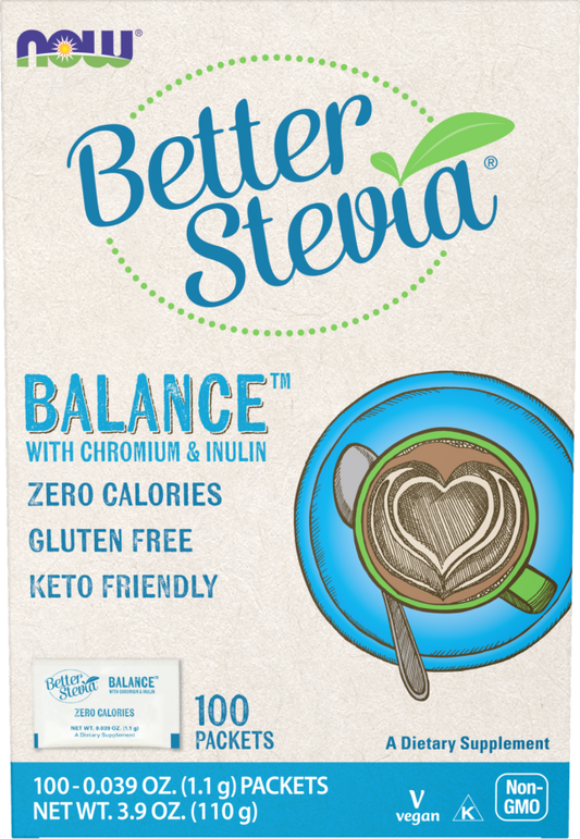 BetterStevia® Balance™ with Chromium & Inulin Packets (100 Packets)