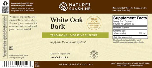 White Oak Bark (100 caps)