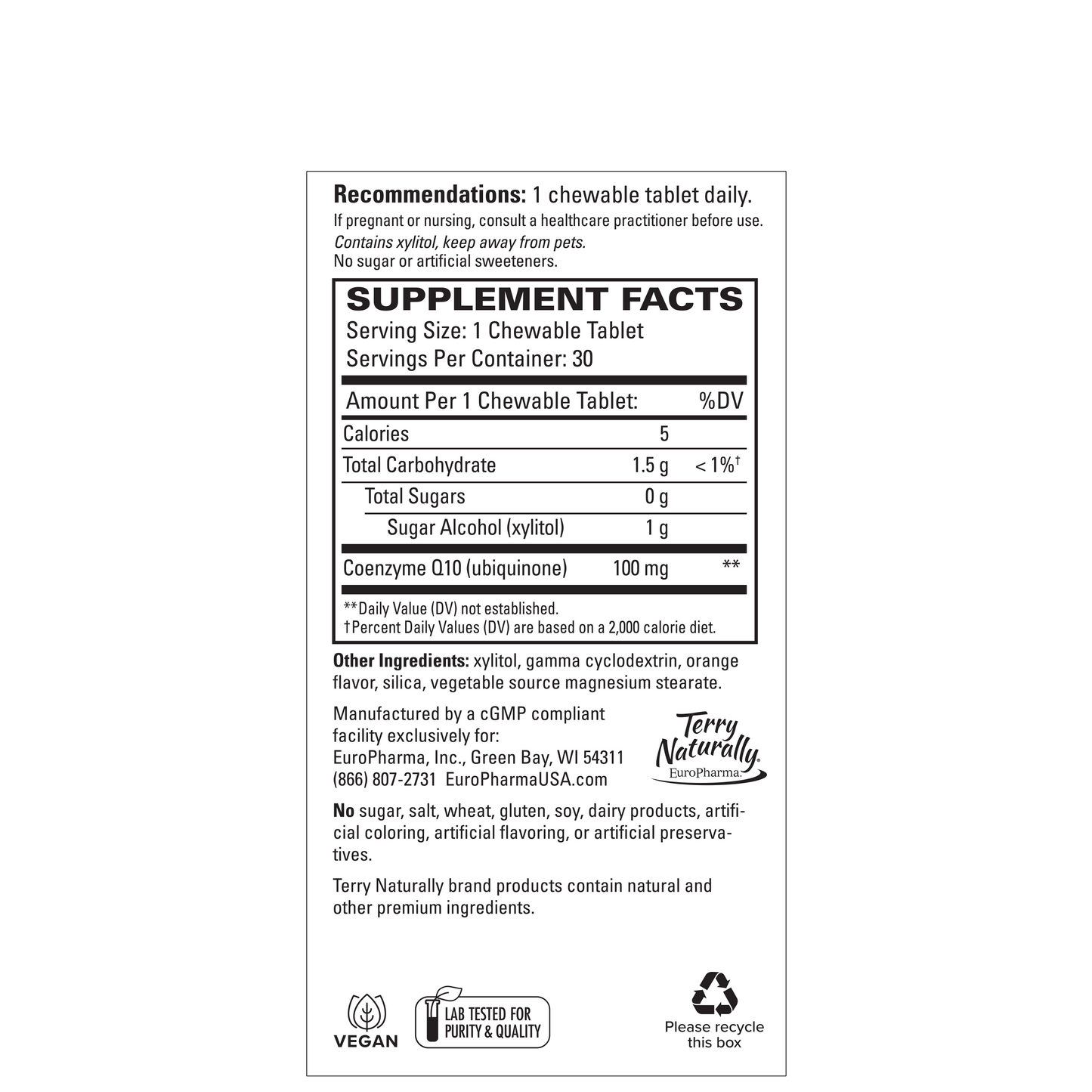 CoQ10 100 mg (30) Chewable