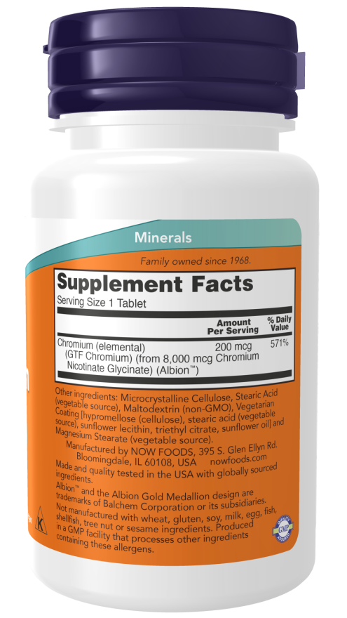 GTF Chromium 200 mcg Tablets