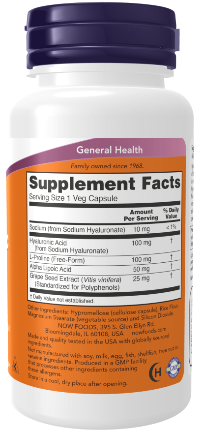 Hyaluronic Acid, Double Strength 100 mg Veg Capsules