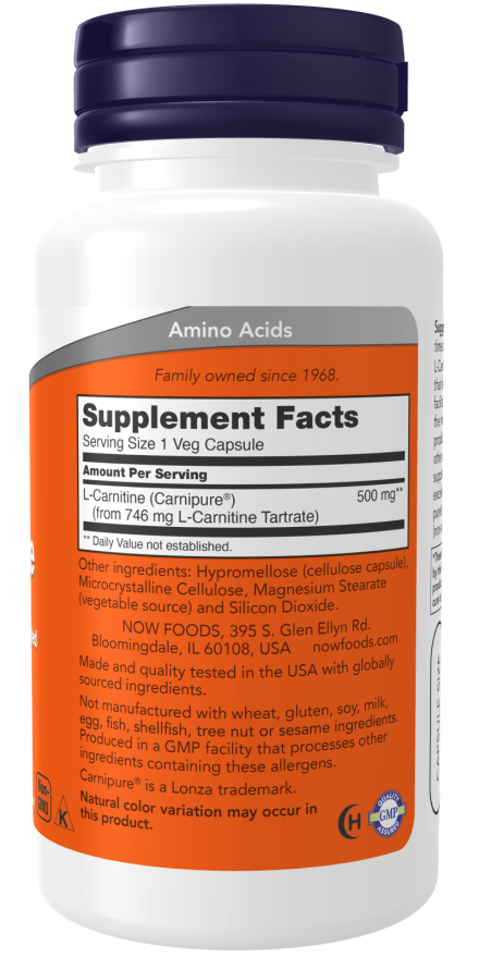 L-Carnitine 500 mg Veg Capsules