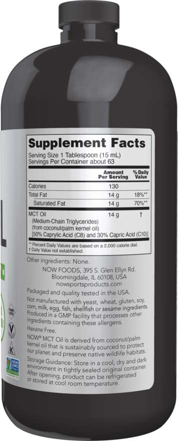 MCT Oil Liquid in Plastic Bottle