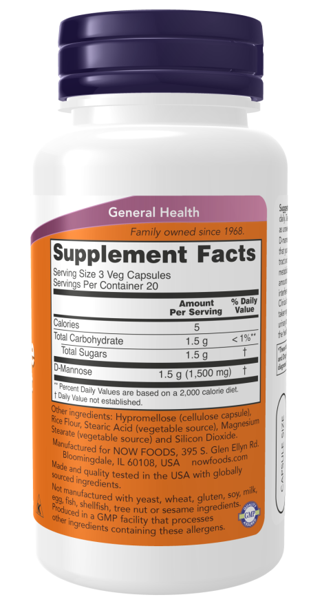 D-Mannose Urinary Support 500 mg Veg Capsules