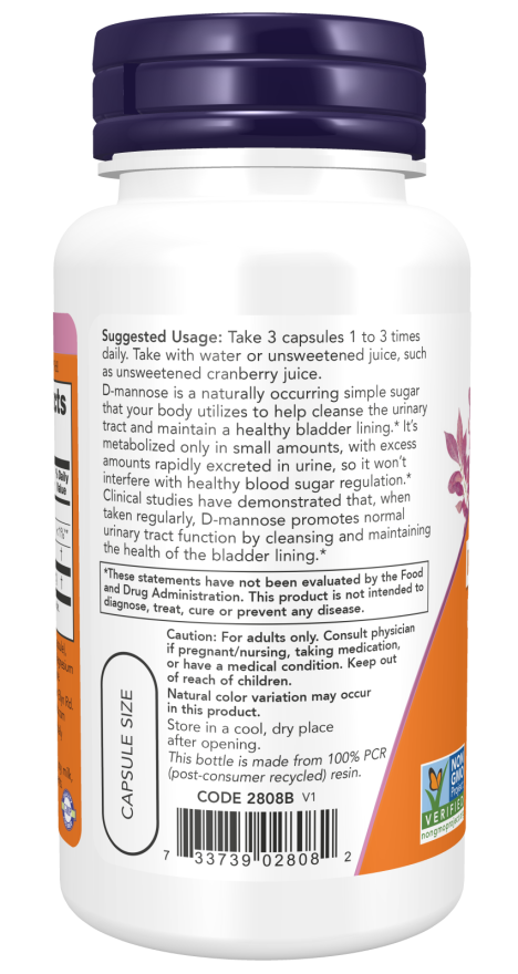 D-Mannose Urinary Support 500 mg Veg Capsules