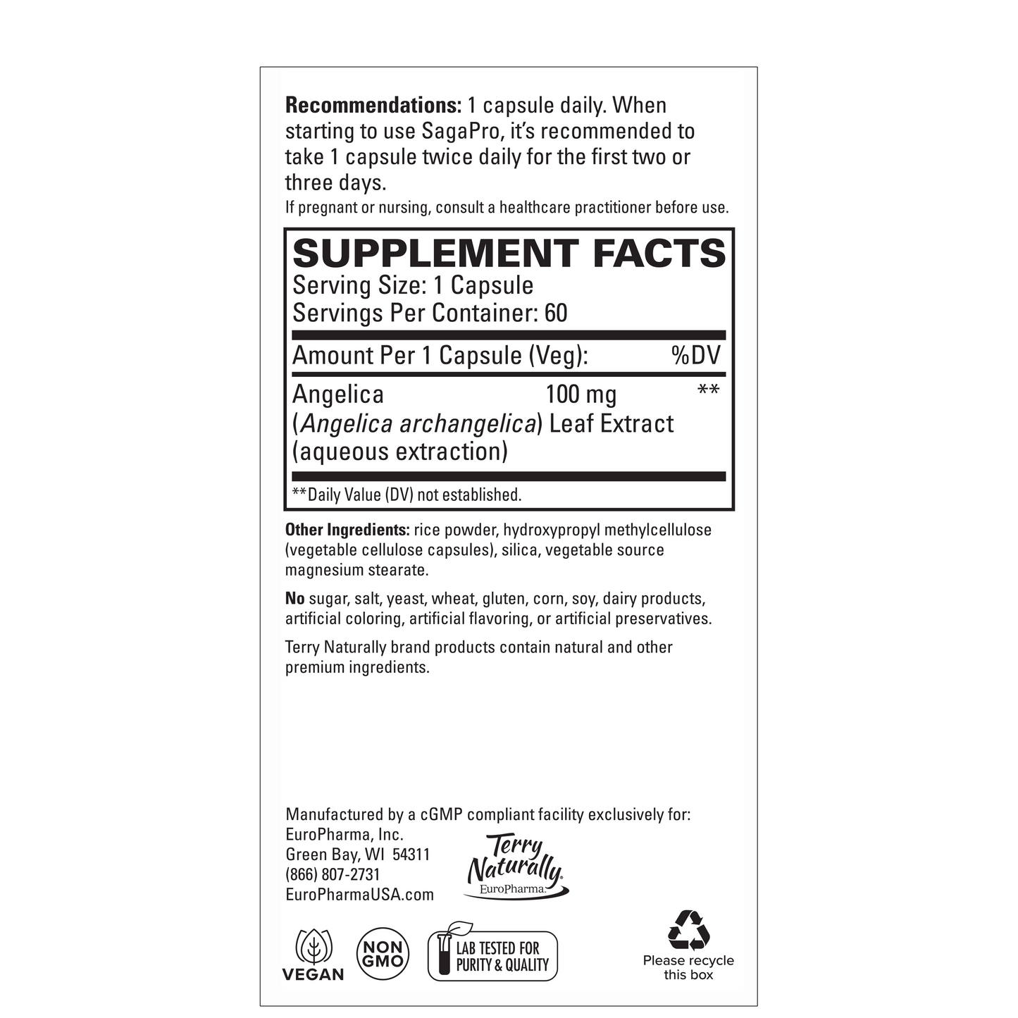 Saga Pro Bladder Health (60)