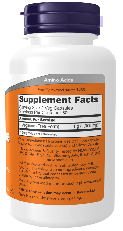 L-Arginine 500 mg Veg Capsules