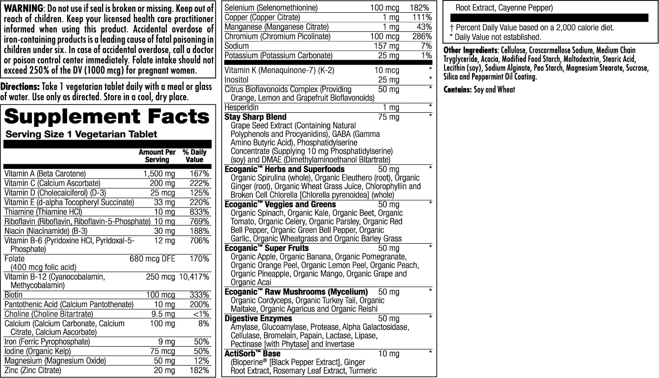 Enhanced Energy TEEN Multivitamin VegCaps 60ct