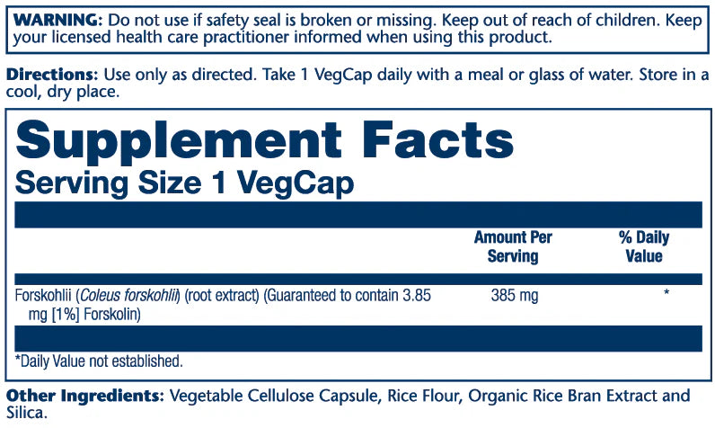 Forskohlii Root Extract 385mg (60)Caps