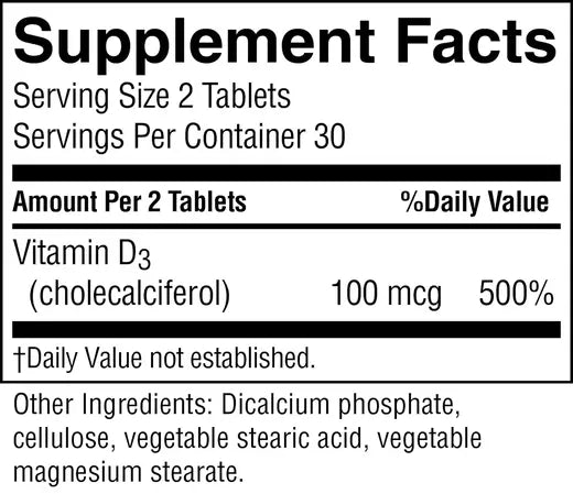 Vitamin D3 (60 tabs)