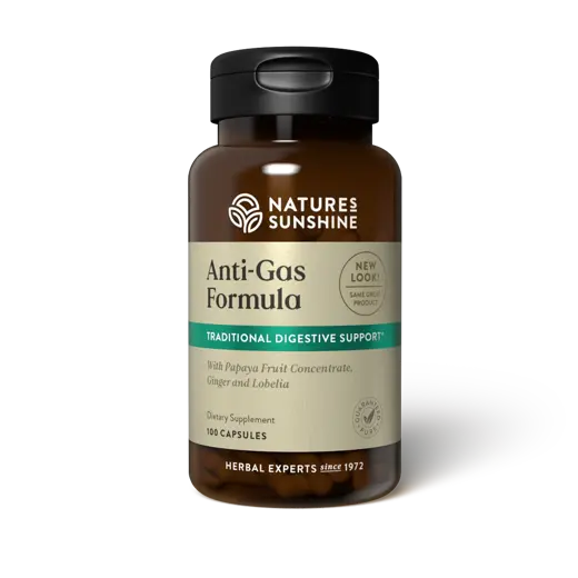 Herbal Gas Relief Anti-Gas Supplement w/Lobelia (100 caps)