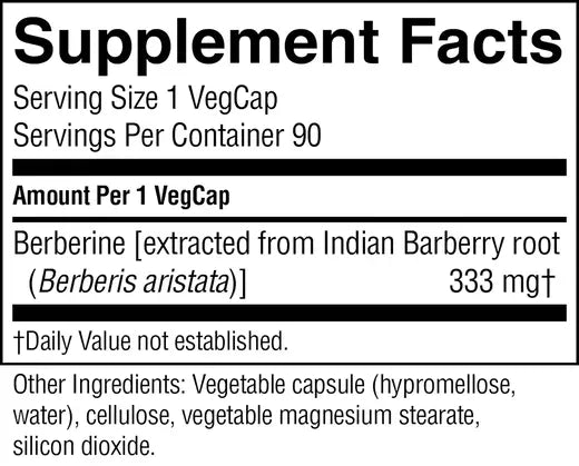 Berberine - Herbal Dietary Supplement for Metabolism (90 caps)