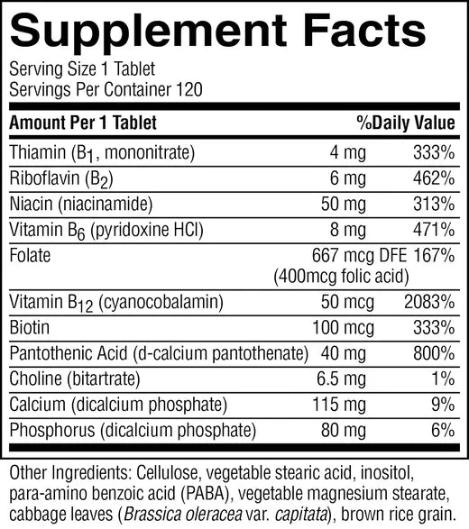 Vitamin B Complex, Balanced (120 tabs)
