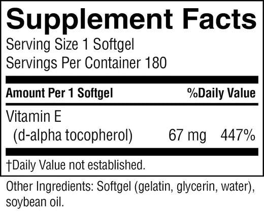 Vitamin E (180 softgel caps)