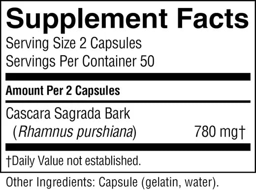 Cascara Sagrada - Intestinal Support Dietary Supplement (100 caps)
