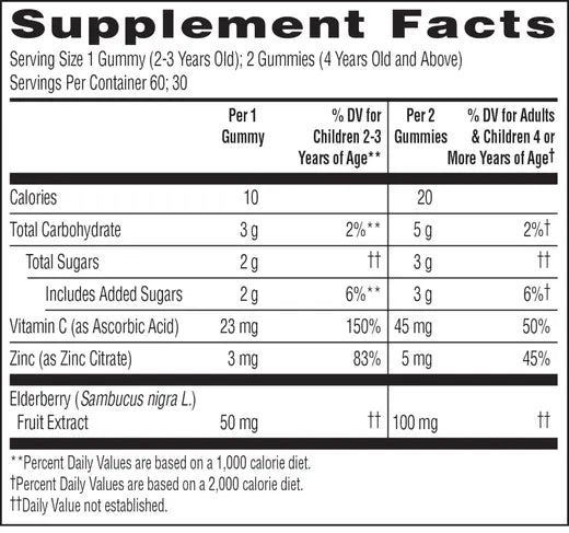 Elderberry Immune Gummies (60 gummies)