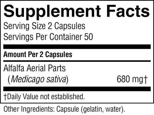Alfalfa Supplement (100 caps)