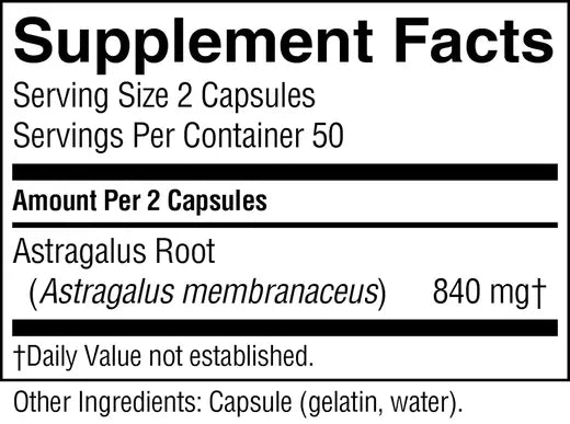Herbal Immune Supplement Astragalus (100 caps)