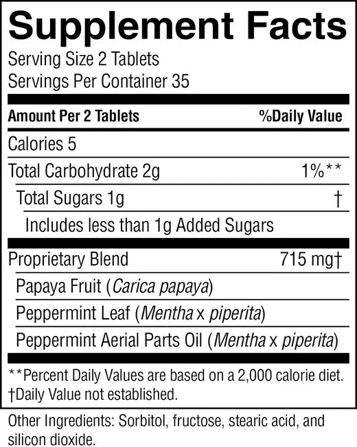 Papaya Mint (70 chewable tabs)