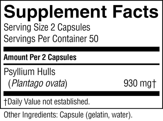 Psyllium Hulls (100 caps)