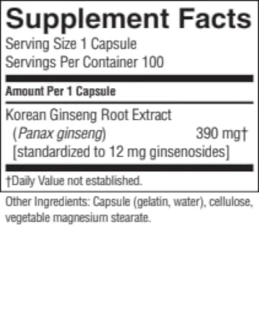 Ginseng, Korean (100 caps)